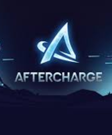 Aftercharge game cover on Steam platform, a futuristic multiplayer shooter