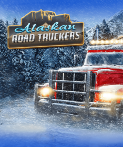 Alaskan Road Truckers game cover on Steam platform, showcasing thrilling trucking adventures in Alaska.