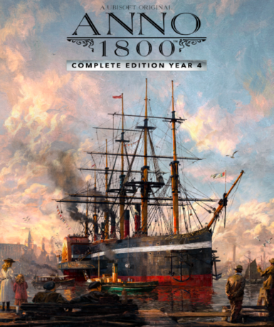 Anno 1800 game cover for Uplay platform, a strategic city-building experience by Ubisoft.