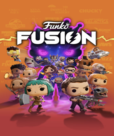 Funko Fusion game cover for Steam platform, featuring collectible Funko Pop characters in action.
