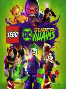 LEGO DC Super-Villains game cover for Nintendo Switch, featuring iconic DC villains in a fun LEGO style.