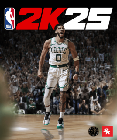 NBA 2K25 game cover for Steam platform, featuring latest basketball action