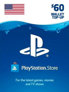 Playstation Network Card (PSN) 60 USD (US) for PSN platform