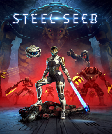 Steel Seed game cover for Steam platform, a thrilling adventure set in a dystopian future.