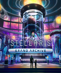 Stellaris: Grand Archive DLC cover art available on Steam, featuring new galactic mysteries.