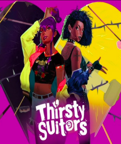 Thirsty Suitors game cover available on Steam platform