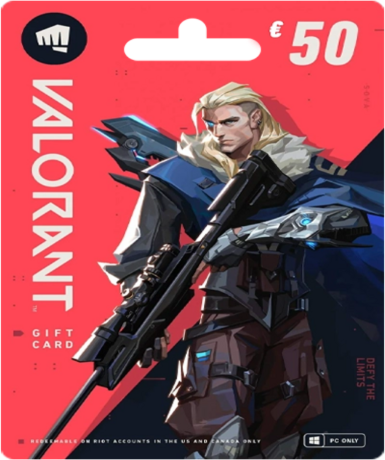 VALORANT Gift Card 50 EUR (EU) available on the official website, perfect for fans of Riot Games' shooter.
